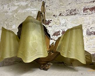 136. Art Deco 6 Light Chandelier