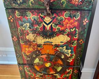 109. Painted Trunk (14" x 14" x 32")