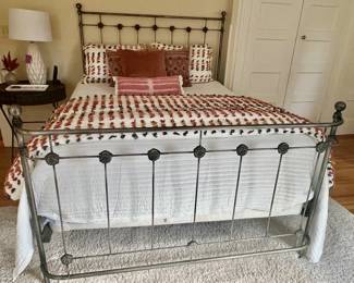 98. Victorian Queen Bed w/ Pewter Finish (61"h)