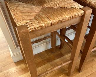 47. Set of 4 Rush Top Counter Stools (14" x 14" x 26")