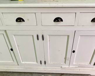138. White Sideboard (63" x 18" x 37")