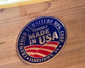 79. Crawford Furniture Manufacturer 6 Drawer High Boy Dresser (36" x 19" x 56")