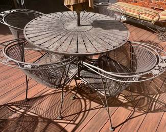 70. Metal Dining Table and 4 Arm Chairs