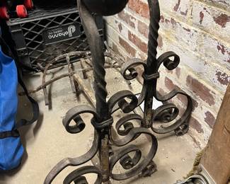 137. Pair of Wrought Iron Andirons (24"h)