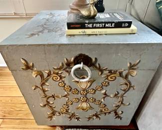 119. Painted Floral Design Trunk (20" x 20" x 9")