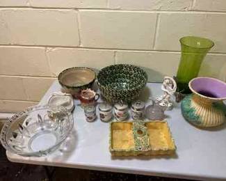 Pottery , Glass, Majolica And More
