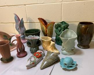 Pots, Vases, Wall Pockets, Hull, Roseville, Frankoma and More