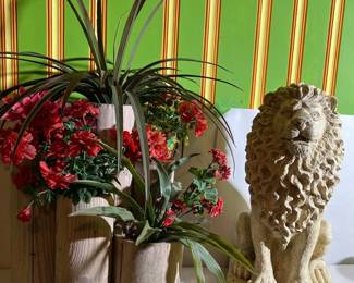 Lion And Dalmation And Plant Decor