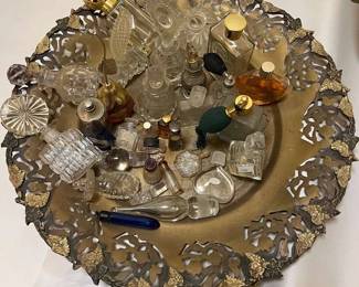 Huge Tray 19 And Perfume Bottles