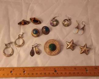 Jade Brooch Sterling Jewelry 