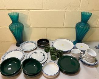 Dansk Bits And Pieces And 2 Tall 16 Vases