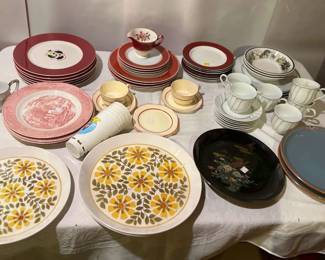 Plates, Teacups, Plastic Cartoon Glasses