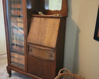 Antique drop down cabinet