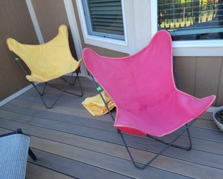 Vintage metal butterfly chairs