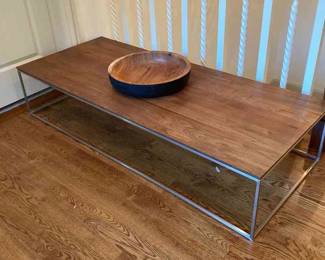 Elongated Coffee Table Wood Bowl