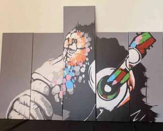 Multi Panel Graffiti Canvas Wall Art