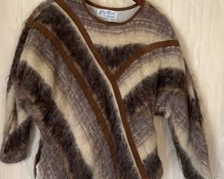 Super neat Retro Wool and leather sweater