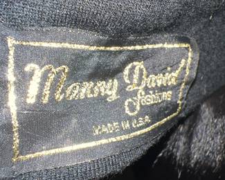 Vintage Manny David wool shawl with fox tails