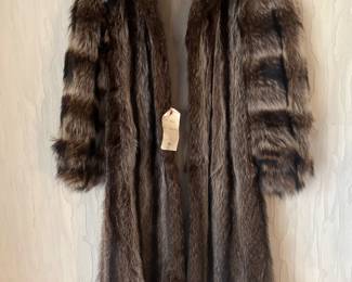 Full Length Raccoon Coat, Great for a Bears game