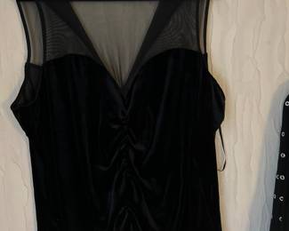 New Years eve style top, black velevet and mesh