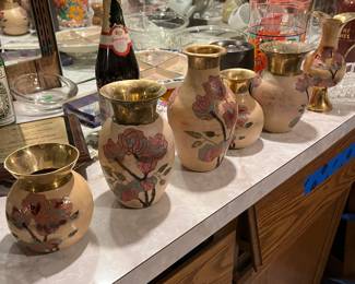 Vintage brass vases