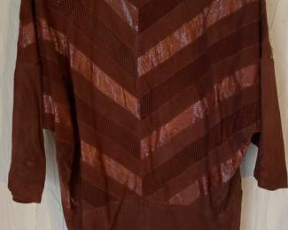 Back of pull over leather shirt