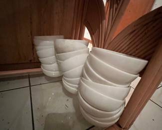 Fire king white soup bowls