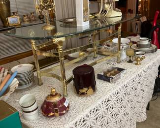 Brass and glass tba;e