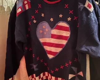 Darling I love America style sweater hand embroidered as priced