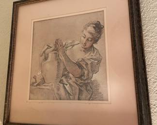 Framed Print Lady Sculpting