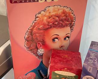 Lucille Ball Collectibles, Tali Cor 500 Puzzle, Ornament, VHS Tapes