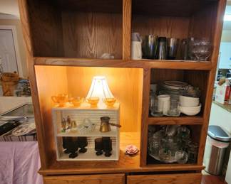 Oak Entertainment Center and/or Curio Cabinet
