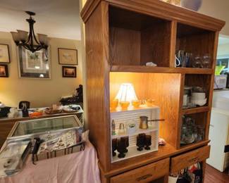 Oak Entertainment Center and/or Curio Cabinet