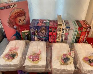 Lucille Ball Collectibles, Tali Cor 500 Puzzle, Ornament, VHS Tapes