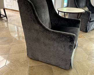 Custom Gray Chenille Slipcovered Accent Chairs-$950 each (2 available)