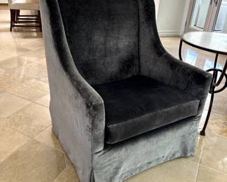Custom Gray Chenille Slipcovered Accent Chairs-$950 each (2 available)