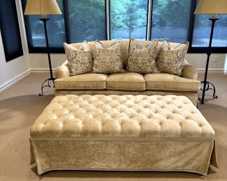 Custom Tufted Skirted Ottoman-$400