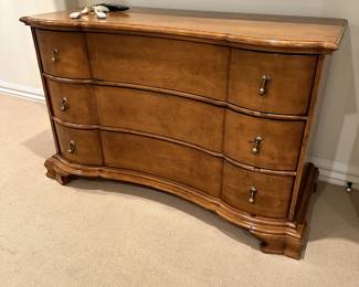 Solid wood serpentine front chest of drawers-$950