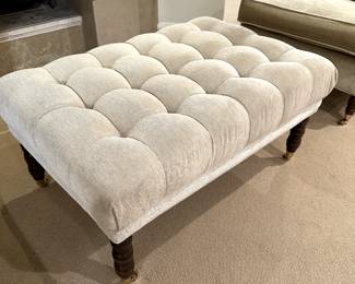 Tufted ottoman on casters-$550