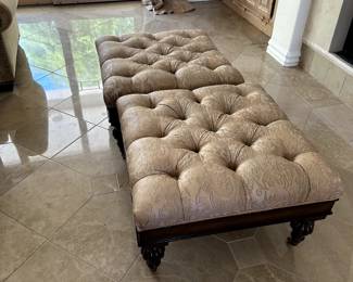 Upholstered tufted ottomans pair-$500