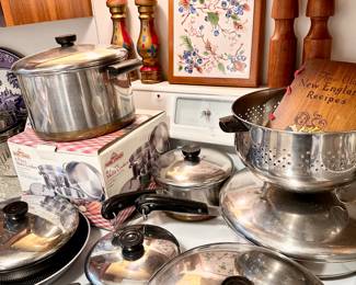 Revereware pots and pans. 