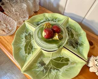 Sectioned ceramic server.