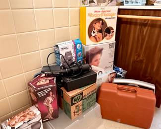 Bathroom appliances in boxes.