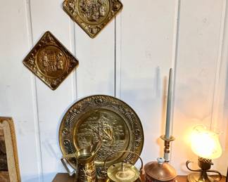 English brass relief decor.