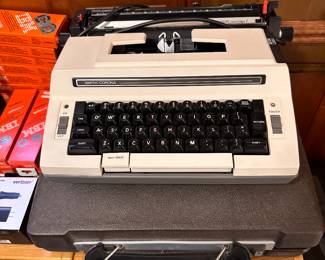 One of several vintage electric typewriters.