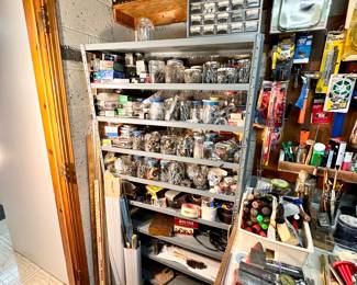 Basement room full of tools.