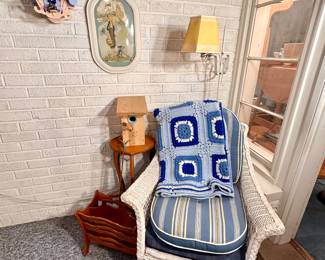 Vintage wicker armchair.