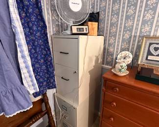 Locking file cabinets.