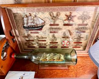 Really great English ship in a bottle.