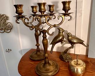 Pair brass candlesticks.